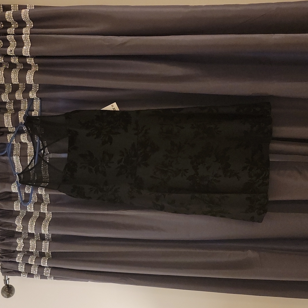 Womens XXL black dress with low cut back and sheer neckline